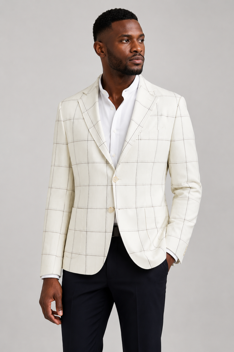 One piece white suit jacket