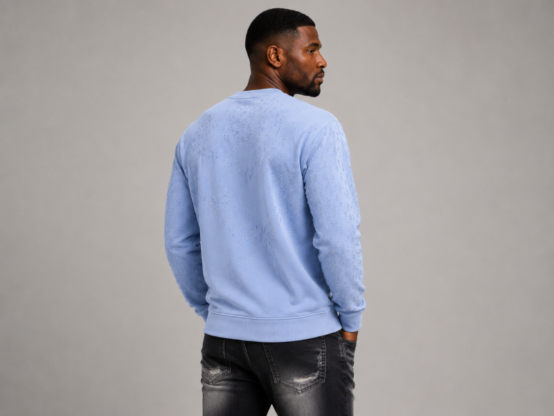 Sky-blue Luxury Amiri Sweater. Size, Small, & Large.