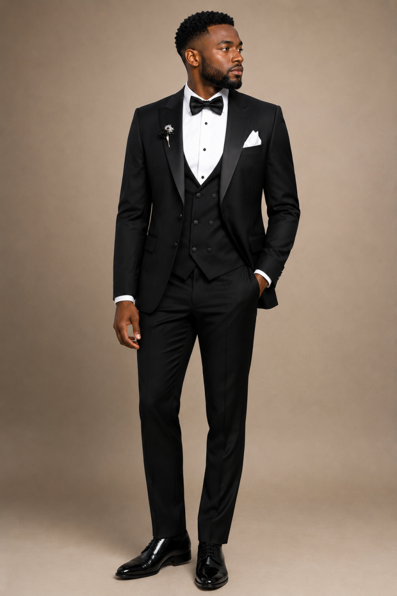 Three-Piece Black Gentleman Suit